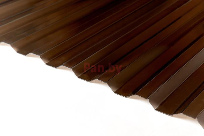 Поликарбонат профилированный Сэлмакс Групп Greca Бронза (коричневый) 2000*1050*0,8 мм (трапеция) - фото 1 - id-p200581613