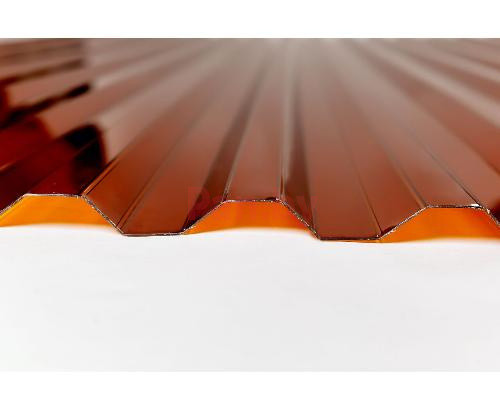 Поликарбонат профилированный Сэлмакс Групп МП-20 Бронза (коричневый) 2000*1150*0,8 мм (трапеция) - фото 1 - id-p200581623