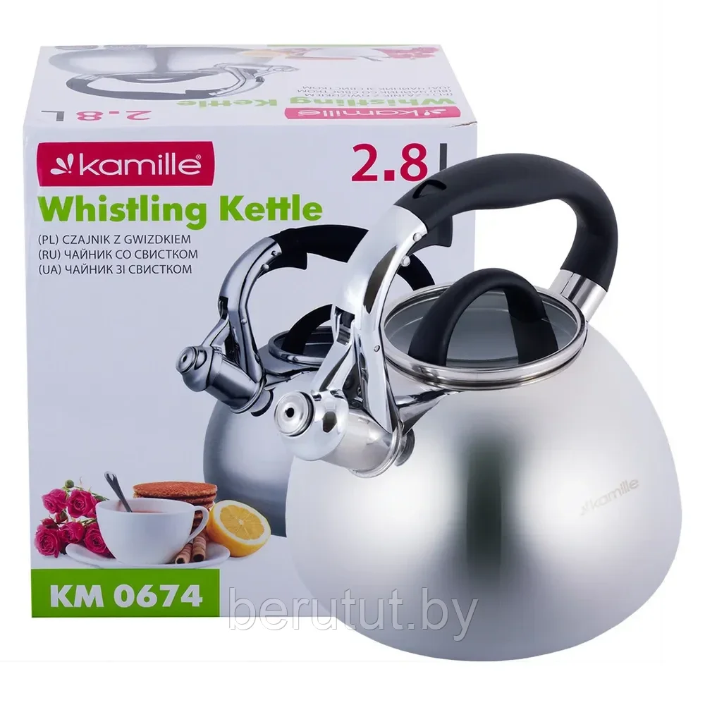 Чайник со свистком 2.8 л Kamille KM-0674