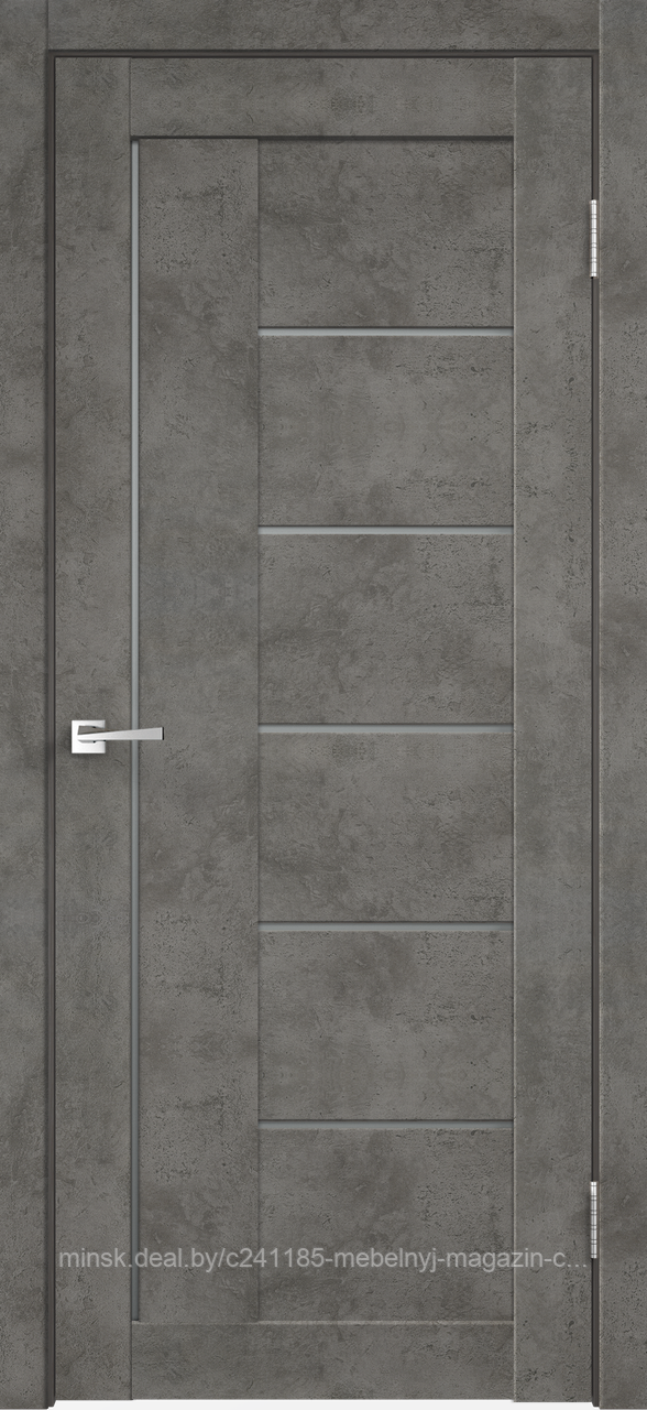 Дверное полотно Master Foil LOFT 3 900х2000 Цвет Бетон темно-серый стекло Мателюкс Графит
