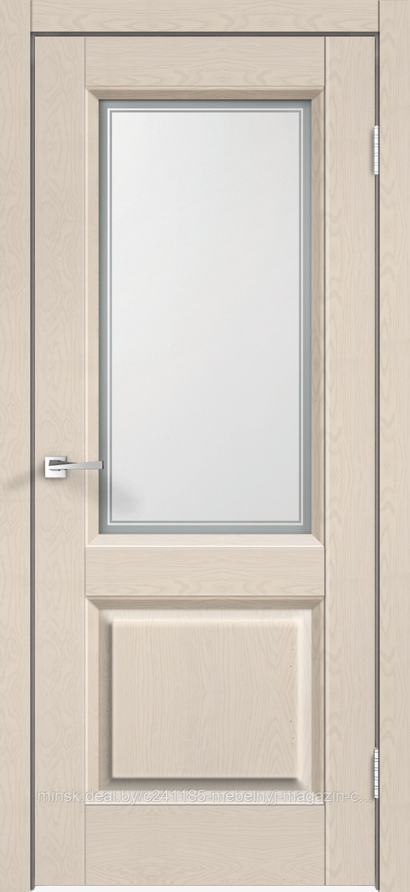 Дверное полотно SoftTouch SoftTouch ALTO 6 600х2000 цвет Ясень капучино структурный стекло Мателюкс, контур №1
