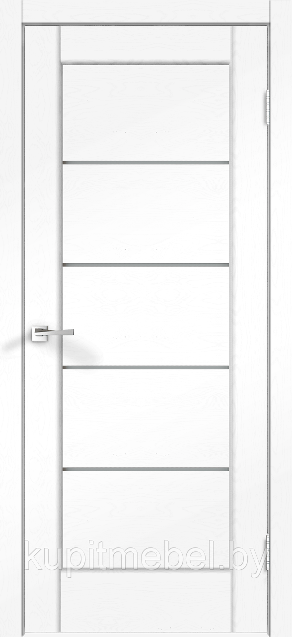 Дверное полотно SoftTouch SoftTouch PREMIER 1 800х2000 цвет Ясень белый структурный стекло Мателюкс