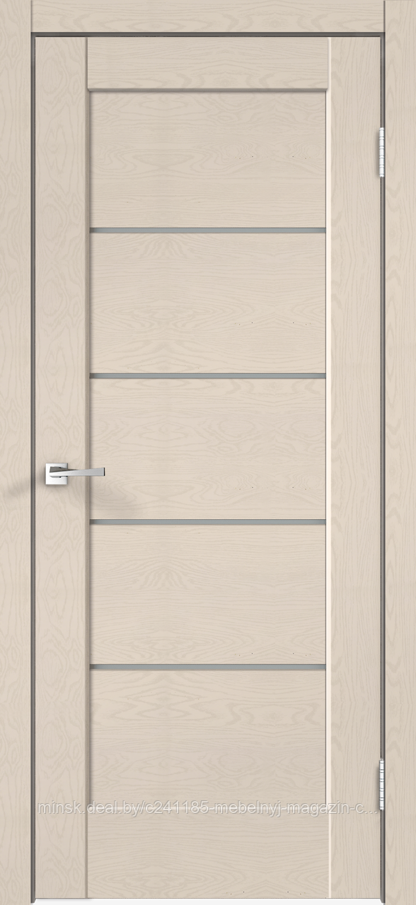 Дверное полотно SoftTouch SoftTouch PREMIER 1 900х2000 цвет Ясень капучино структурный стекло Мателюкс