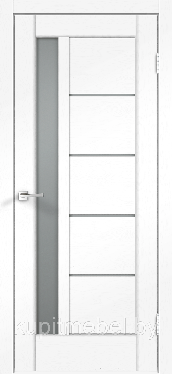 Дверное полотно SoftTouch SoftTouch PREMIER 3 800х2000 цвет Ясень белый структурный стекло Мателюкс