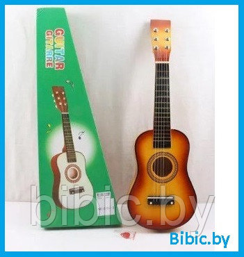 Деревянная шестиструнная гитара 55 см, детская игрушечная гитара для детей, музыкальные инструменты детские - фото 1 - id-p200587985