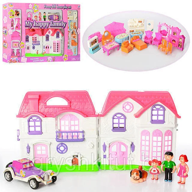 Кукольный домик "My Happy Family" с куклами и мебелью, свет, звук - фото 1 - id-p200588023