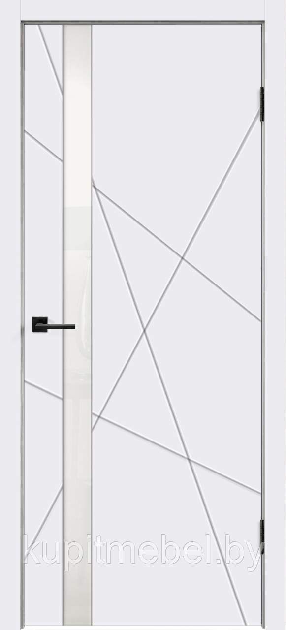 Дверное полотно Эмаль SCANDI S Z1 900х2000 цвет Белый стекло Лакобель белое
