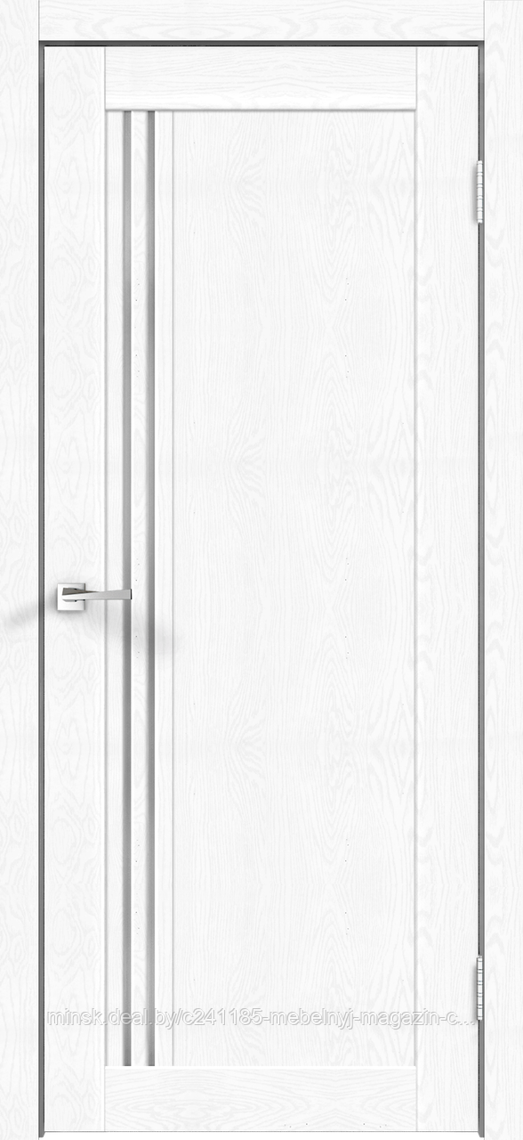 Дверное полотно Экошпон XLINE 8 600х2000 цвет Зеффиро Эмалит текстурный стекло Мателюкс