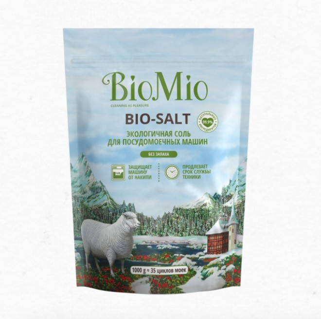 Экологичная соль для посудомоечных машин BioMio Защита от накипи без запаха (Шаранговича 25) - фото 1 - id-p200635512