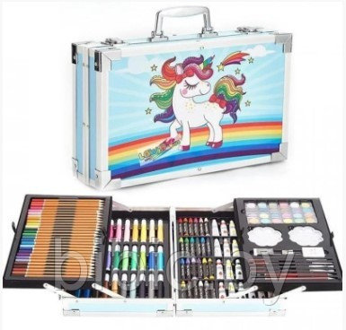 Набор для творчества юного художника, набор 145 предметов в чемодане, детский набор для рисования - фото 4 - id-p140421016