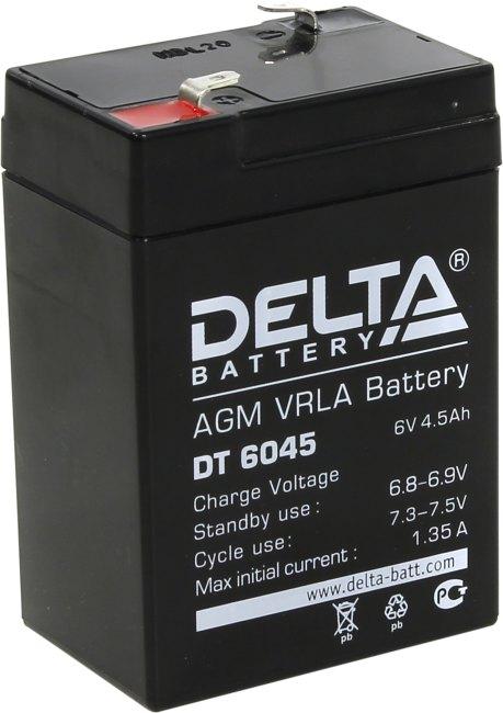 Аккумулятор Delta DT 6045 (6V, 4.5Ah) для слаботочных систем