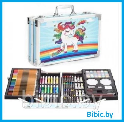 Набор для творчества юного художника, набор 145 предметов в чемодане, детский набор для рисования - фото 1 - id-p200642818
