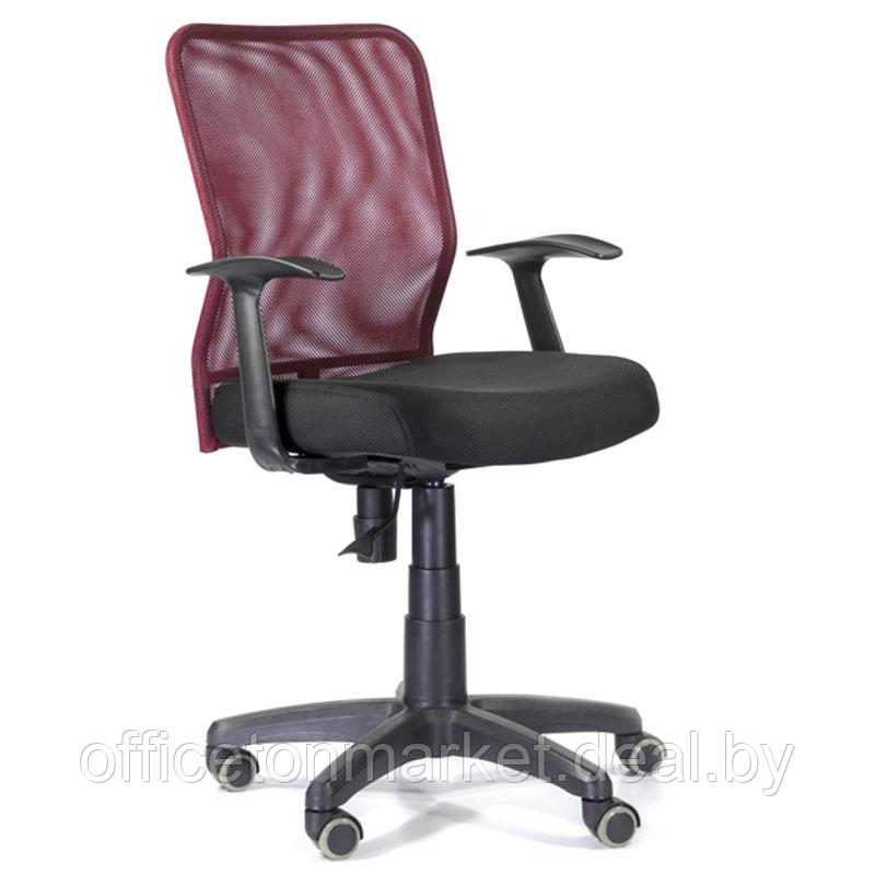 Кресло для персонала CH-320 Энтер "Т-01 CP E13-К/E11-К", ткань, пластик, бордовый, черный - фото 1 - id-p197871082