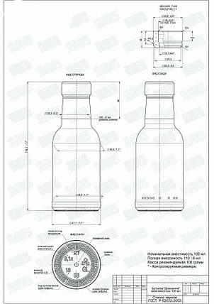 Стеклянная бутылка 0,100 л. (100 мл.) Домашняя (20*21), фото 2