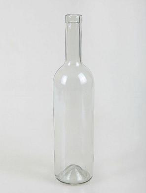 Стеклянная бутылка 0,750 л. (750 мл.) Бордо прозрачная (20/21/23), фото 2