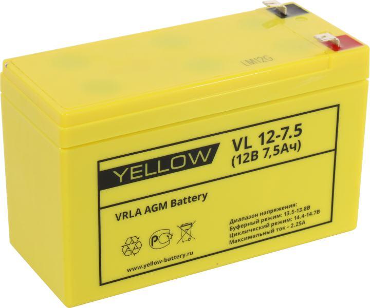 Аккумулятор YELLOW VL 12-7.5 (12V, 7.5Ah) для UPS