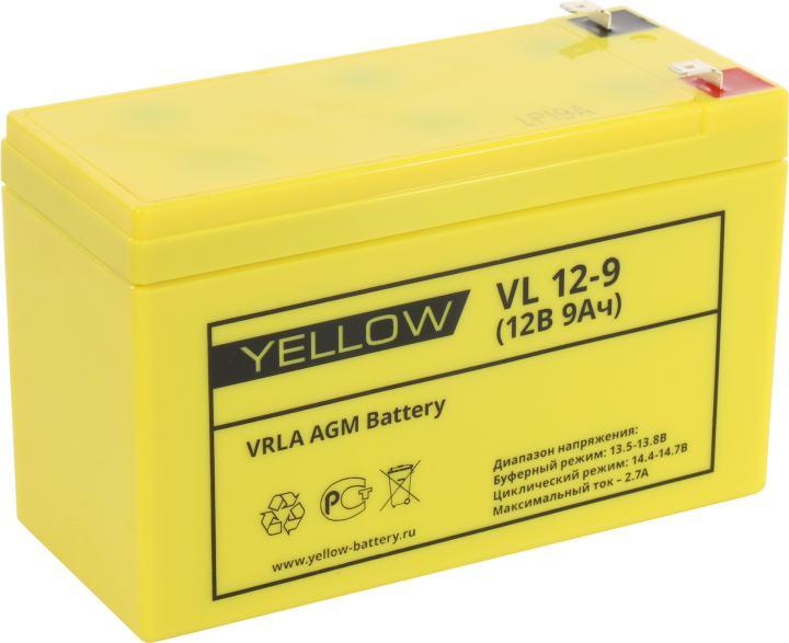 Аккумулятор YELLOW VL 12-9 (12V, 9Ah) для UPS - фото 1 - id-p199013479