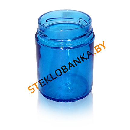 Стеклянная банка 0,250 л. (250 мл.) ТВИСТ ОФФ (66) Deep Ровная синяя (стеклобанка), фото 2