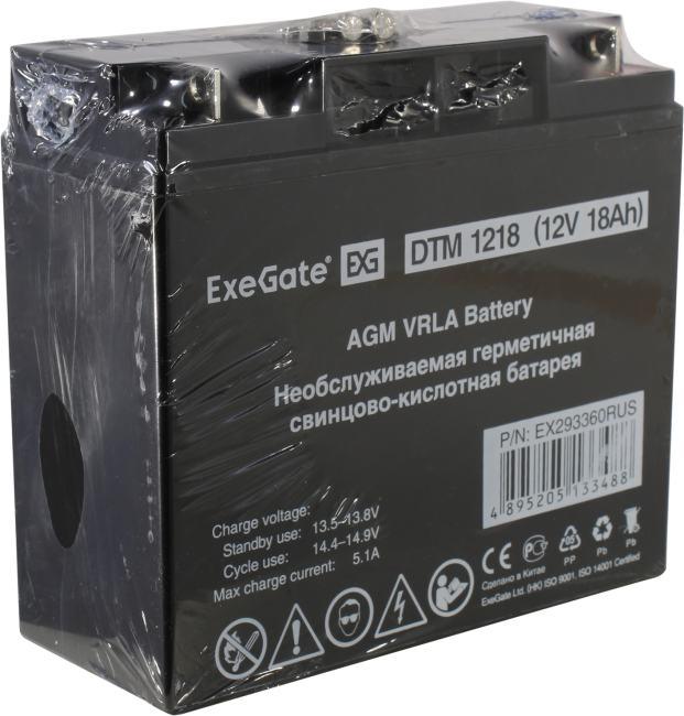Аккумулятор Exegate DTM 1218 (12V, 18Ah) EX293360RUS
