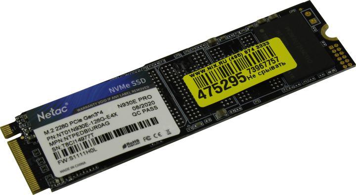 SSD 128 Gb M.2 2280 M Netac N930E Pro NT01N930E-128G-E4X - фото 1 - id-p169623404