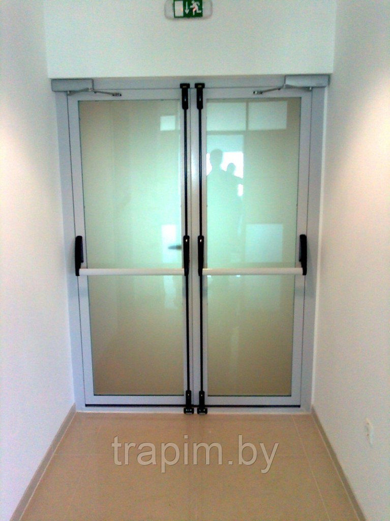 Алюминиевые двери с замком антипаника - фото 1 - id-p26517468