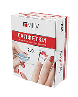 MILV, Салфетки для снятия гель-лака и лака для ногтей (200 шт)