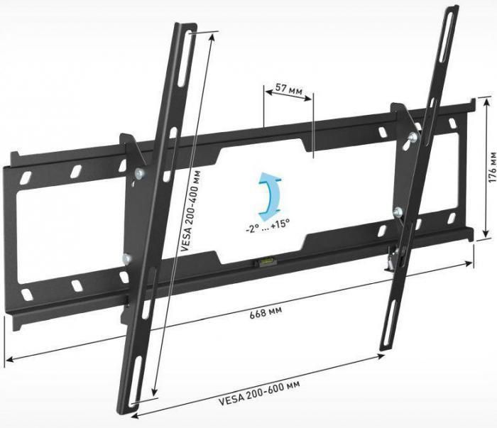 Кронштейн для телевизора Holder LCD-T6628-B, 32-70", настенный, наклон, черный - фото 2 - id-p200517237