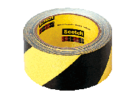 Виниловая клейкая лента 3M 5702F для разметки опасных зон, черно-желтая (33м.)