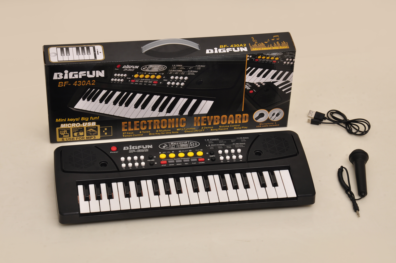 Детский синтезатор пианино 37 клавиш BF-430A2 с USB, от сети и от батареек - фото 1 - id-p200656893