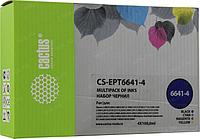 Чернила Cactus CS-EPT6641-4 B/C/M/Y для Epson L100/200/300/455/550 (4x100мл)