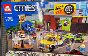11535 Конструктор Lari "Тюнинг-мастерская Turbo Wheels", 339 деталей, Аналог LEGO City 60258