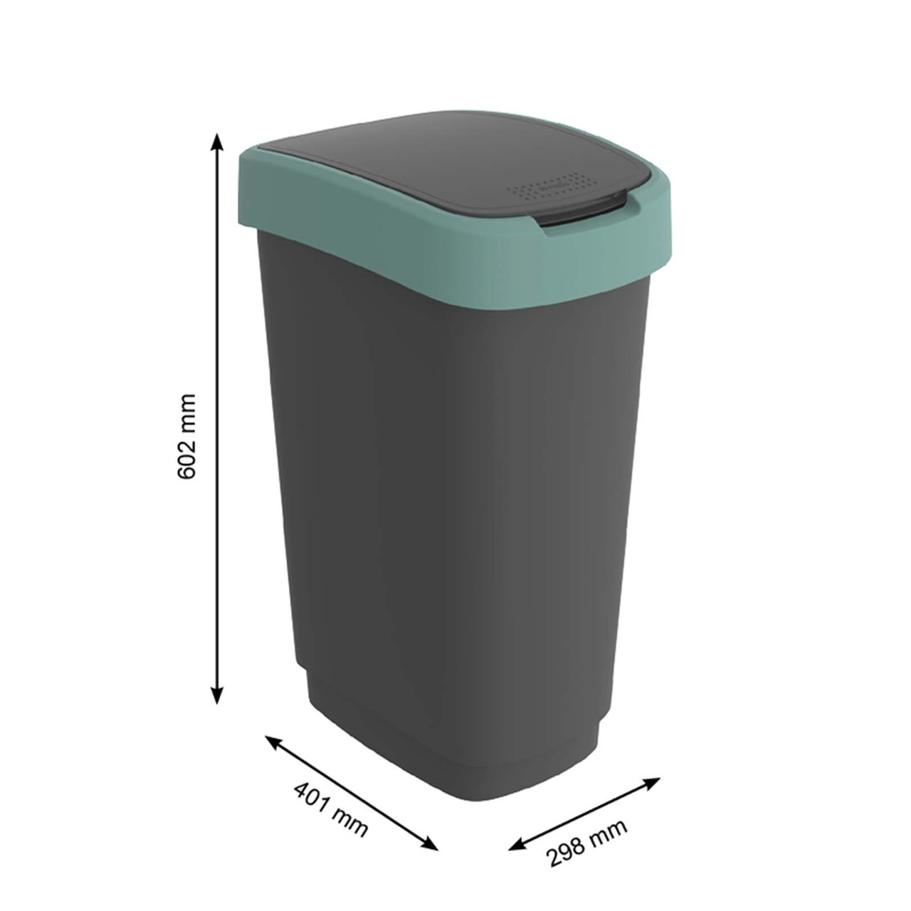 Урна для мусора Twist 50 л, черный/зеленый - фото 5 - id-p195049759