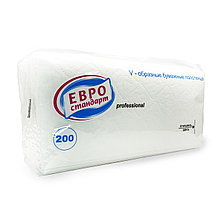 Бумажные полотенца Евро Стандарт однослойные (200шт/уп) V сложения