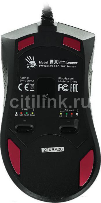 Мышь A4TECH Bloody W90 Pro, игровая, оптическая, проводная, USB, черный - фото 7 - id-p200515599