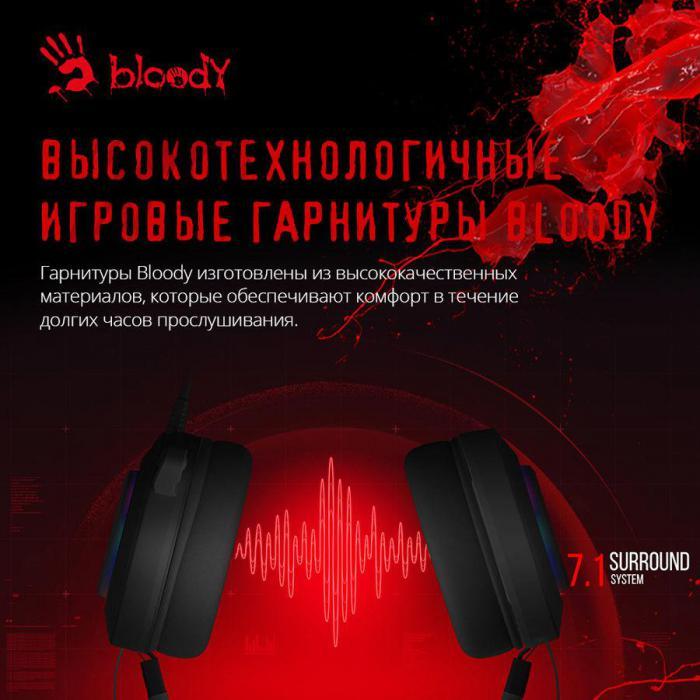 Гарнитура игровая A4TECH Bloody G521, для компьютера, мониторные, проводные, черный [g521 (black)] - фото 9 - id-p200519719