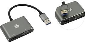 VCOM CU322M Кабель-адаптер USB - HDMI(F)+VGA(F)