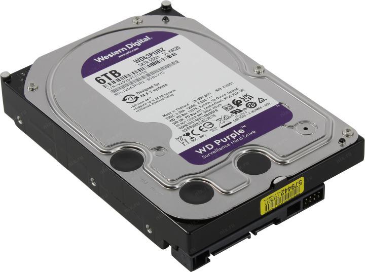 HDD 6 Tb SATA 6Gb/s Western Digital Purple WD63PURZ 3.5" 256Mb