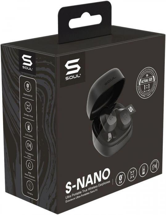 Наушники Soul S-Nano, Bluetooth, внутриканальные, черный матовый [80001350] - фото 8 - id-p200519854