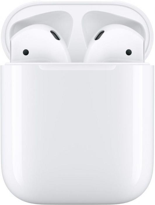 Наушники Apple AirPods 2 A2032,A2031,A1602, with Charging Case, Bluetooth, вкладыши, белый [mv7n2am/a] - фото 1 - id-p200520072