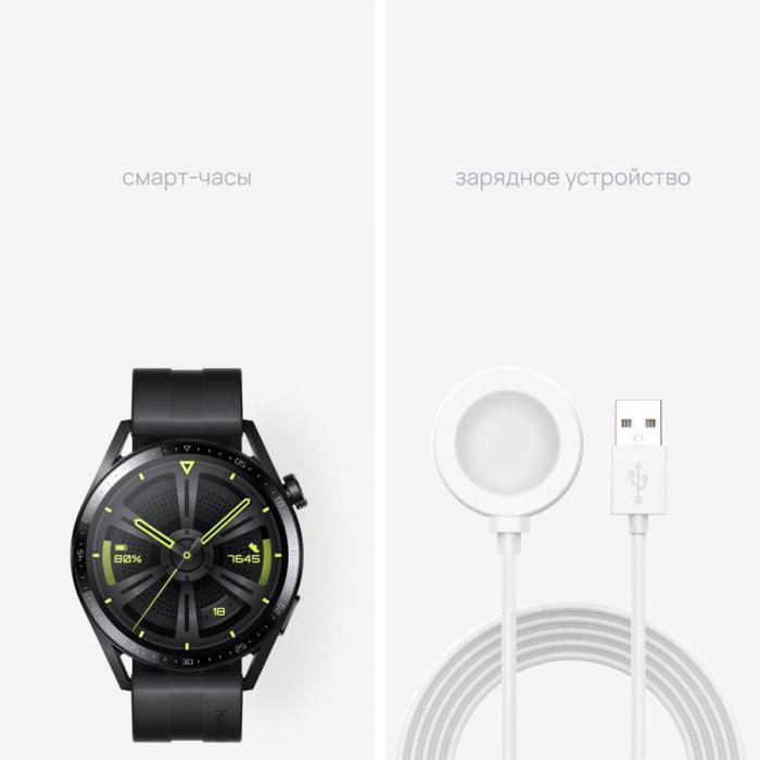 Смарт-часы Huawei Watch GT 3 46мм, 1.43", черный / черный [55028464] - фото 1 - id-p200512537