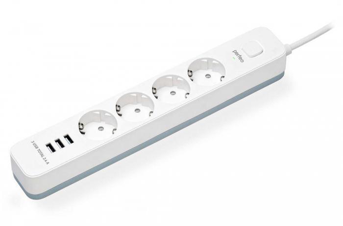 PERFEO (PF C3955) POWER STREAM - 4 роз - 2,0 м - белый