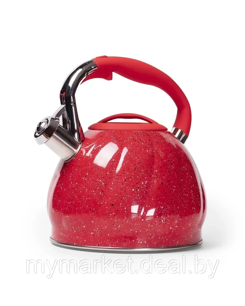 Чайник глянцевый из нержавеющей стали 3.5 л Красный,Чёрный Zigen ZG-405 - фото 3 - id-p200660559