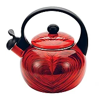Чайник эмалированный для плиты 2.5 л Красный Kelli KL-4491