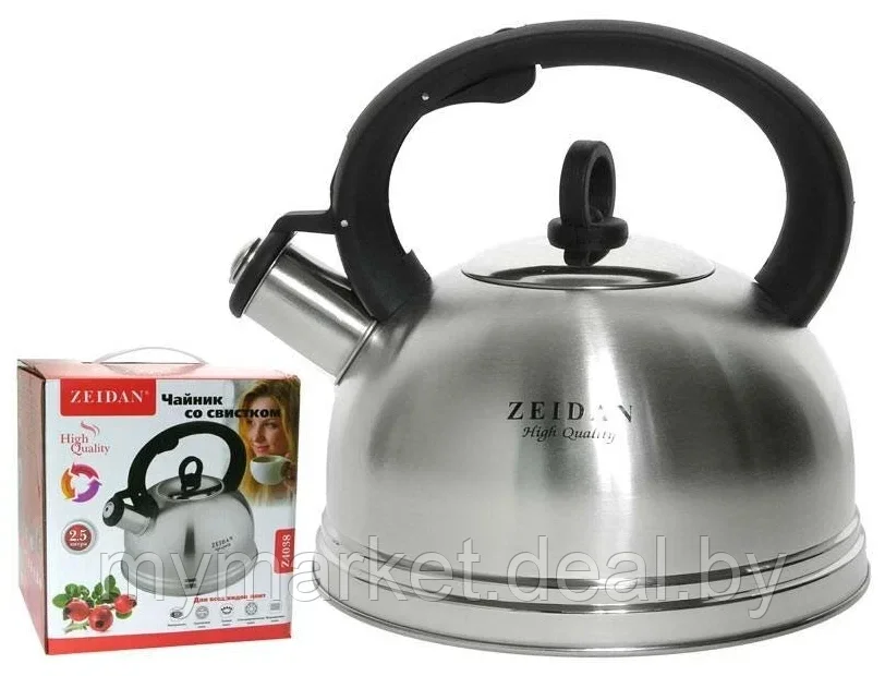 Чайник со свистком из нержавеющей стали 2.5 л Zeidan Z-4038 - фото 1 - id-p200660615