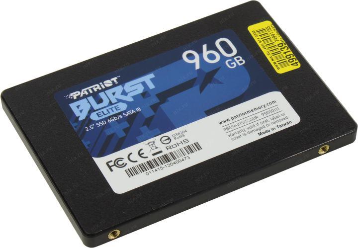 SSD 960 Gb SATA 6Gb/s Patriot Burst Elite PBE960GS25SSDR 2.5" 3D QLC