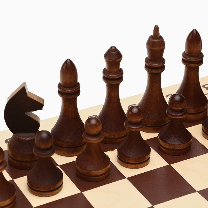 Шахматы турнирные, доска дерево 43 х 43 см, фигуры дерево, король h-10.6 см - фото 3 - id-p170839460
