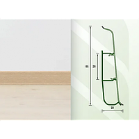 IDEAL D-85 Плинтус «Deconika» с центральным кабель-каналом для монтажа и проводов 034 Светло слоновая кость