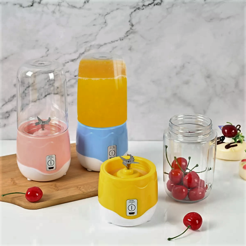 Портативный мини блендер для смузи и коктейлей Portable Juice Blender DM-888 ( емкость 400 ml) Розовый - фото 4 - id-p200673760