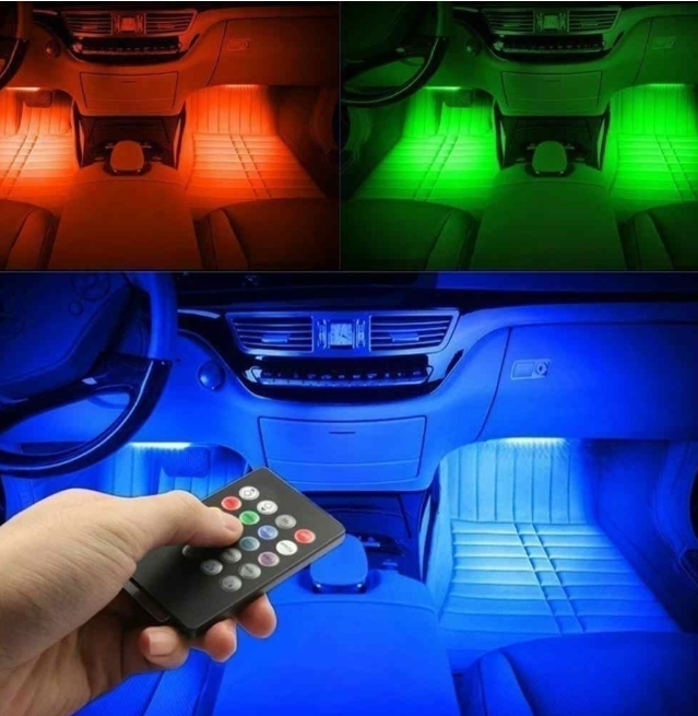 Универсальная светодиодная RGB led подсветка салона с контроллером и датчиком музыки для автомобиля Automobile - фото 6 - id-p200674196