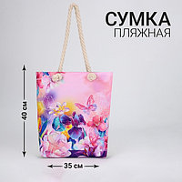 Сумка женская пляжная "Цветы", 35*40 см